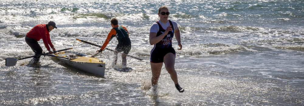 New olympic sport beach sprints taking place in Folkestone on sunny sands beach